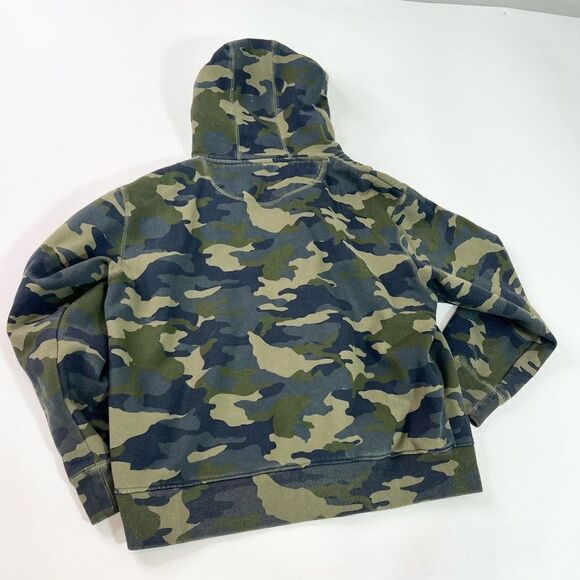 Marc Ecko Hoodie Mens Large Army Green Camo Skull Print Full Zip - Picture 10 of 11